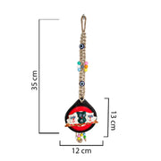 Handmade Ceramic Wall Decoration with Owl Trio, Red&Black-1