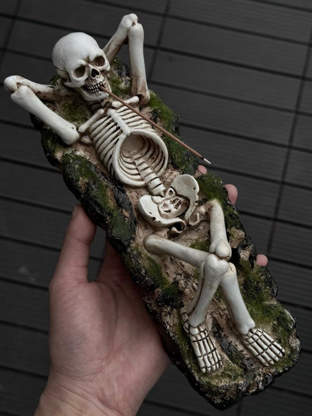 Handmade Funky Hippie Skeleton Incense Holder - Memoriex 