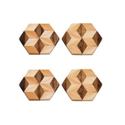 Handmade Hexagon Wooden Coasters (Set of 2 or 4) - Memoriex 