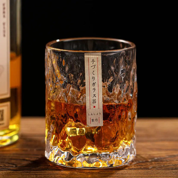 Handmade Japanese ice patterned glass hammer patterned foreign wine glass crystal glass - Memoriex 