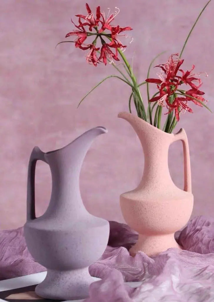 Handmade Medieval Style Ceramic Decorative Flower Vase with Matte Finish-0