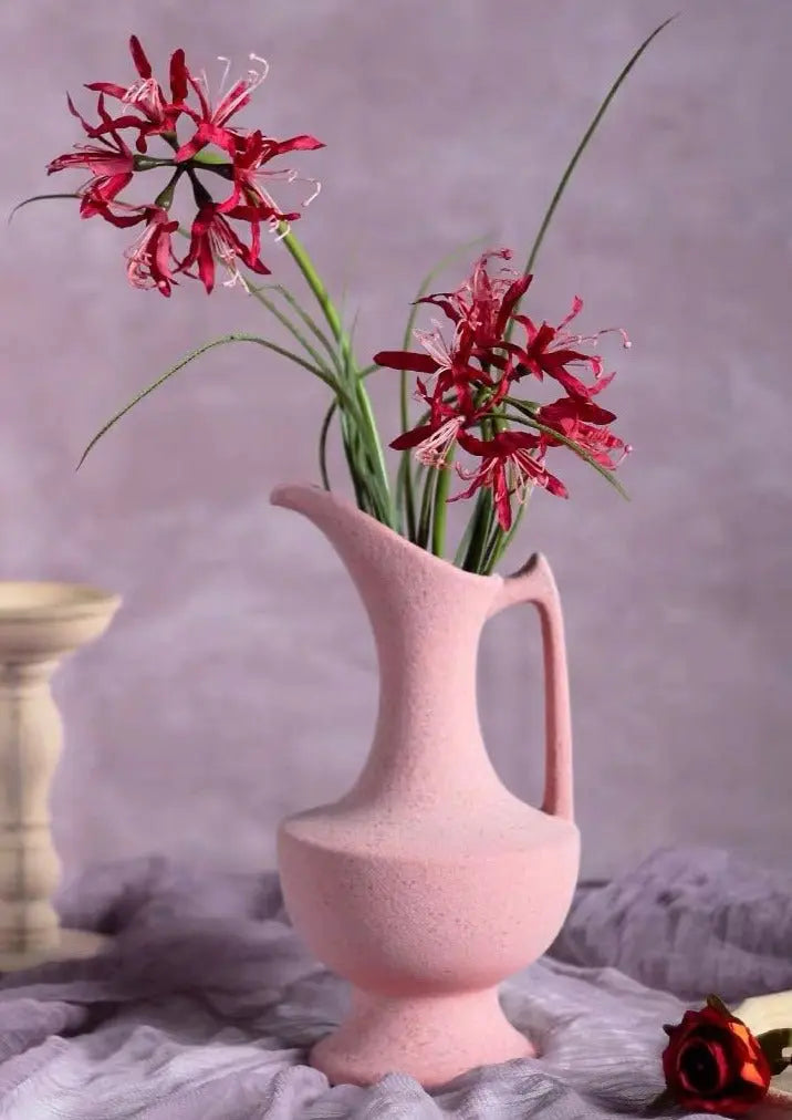 Handmade Medieval Style Ceramic Decorative Flower Vase with Matte Finish-2