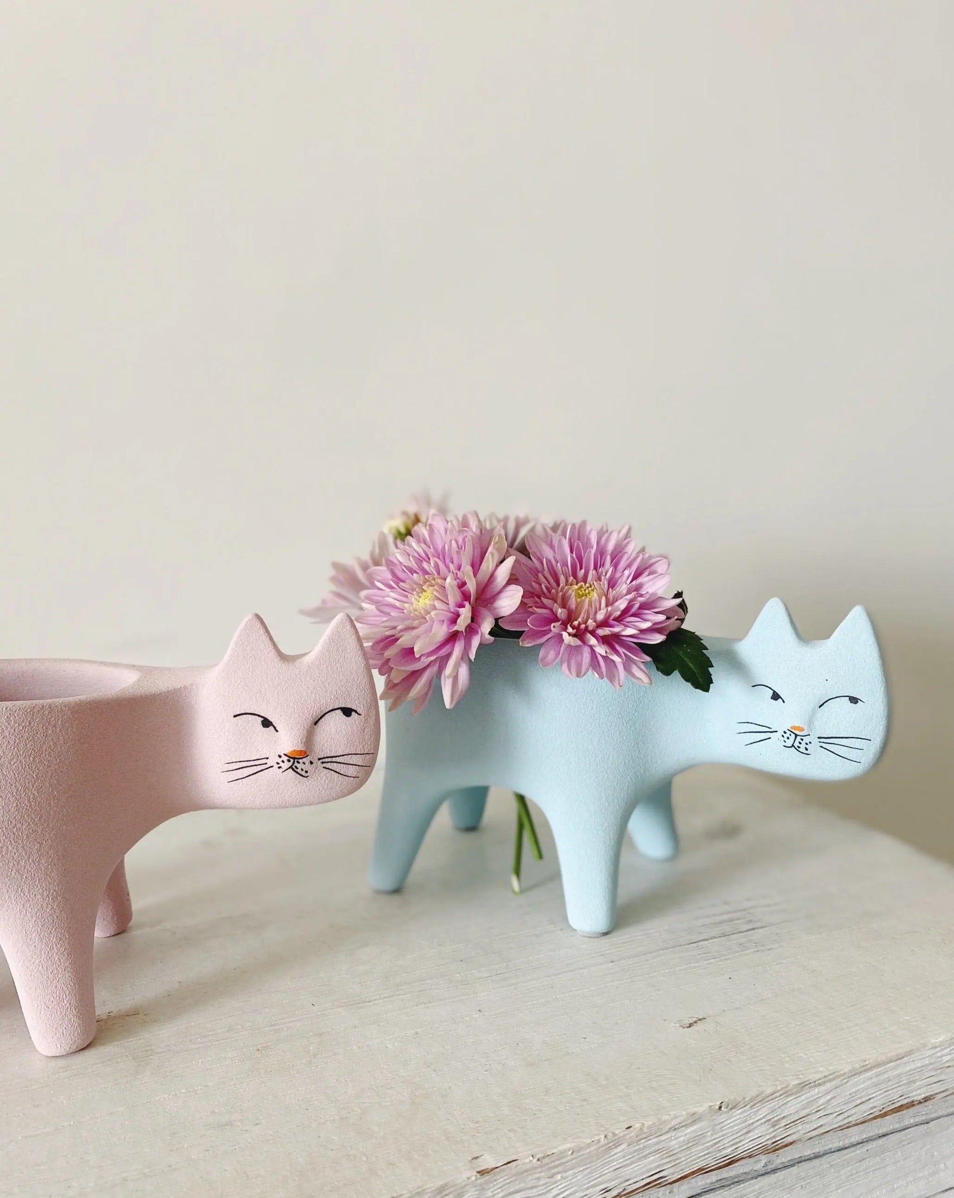 Handmade Pottery Cute Kitty Planters - Unique Planters for Indoor, Outdoor & Front Yard Garden-1