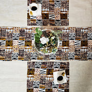 Handmade Table Runner and Set of 4 Placemats | African Print "Mudcloth" Bogolan Inspired Print Made from 100% African Print Fabric-0