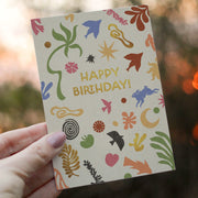 Happy Birthday Matisse Inspired Birthday Card with Kraft (brown) envelope - Memoriex 