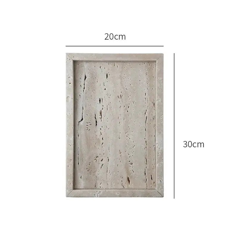 Harfiy Travertine Marble Stone Tray - Memoriex 