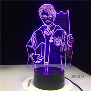 Harry Potter Humanoid 3d Night Light Creative Alarm Clock Cross-Border Led New USB Pendulum Dormitory Bedroom Small Table Lamp - Memoriex 