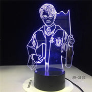 Harry Potter Humanoid 3d Night Light Creative Alarm Clock Cross-Border Led New USB Pendulum Dormitory Bedroom Small Table Lamp - Memoriex 