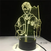Harry Potter Humanoid 3d Night Light Creative Alarm Clock Cross-Border Led New USB Pendulum Dormitory Bedroom Small Table Lamp - Memoriex 