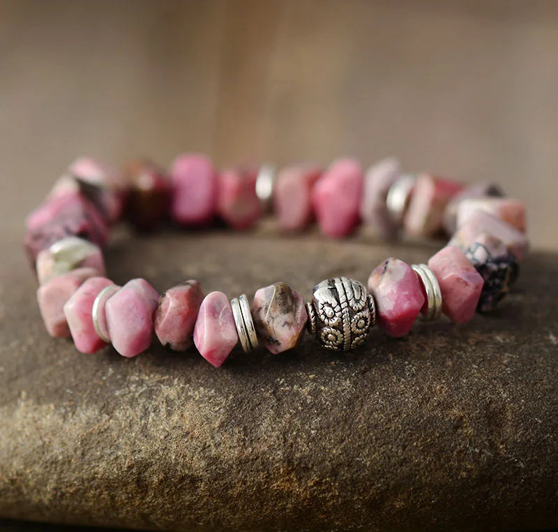 Tree of Life Rhodonite Stretch Bracelet-2