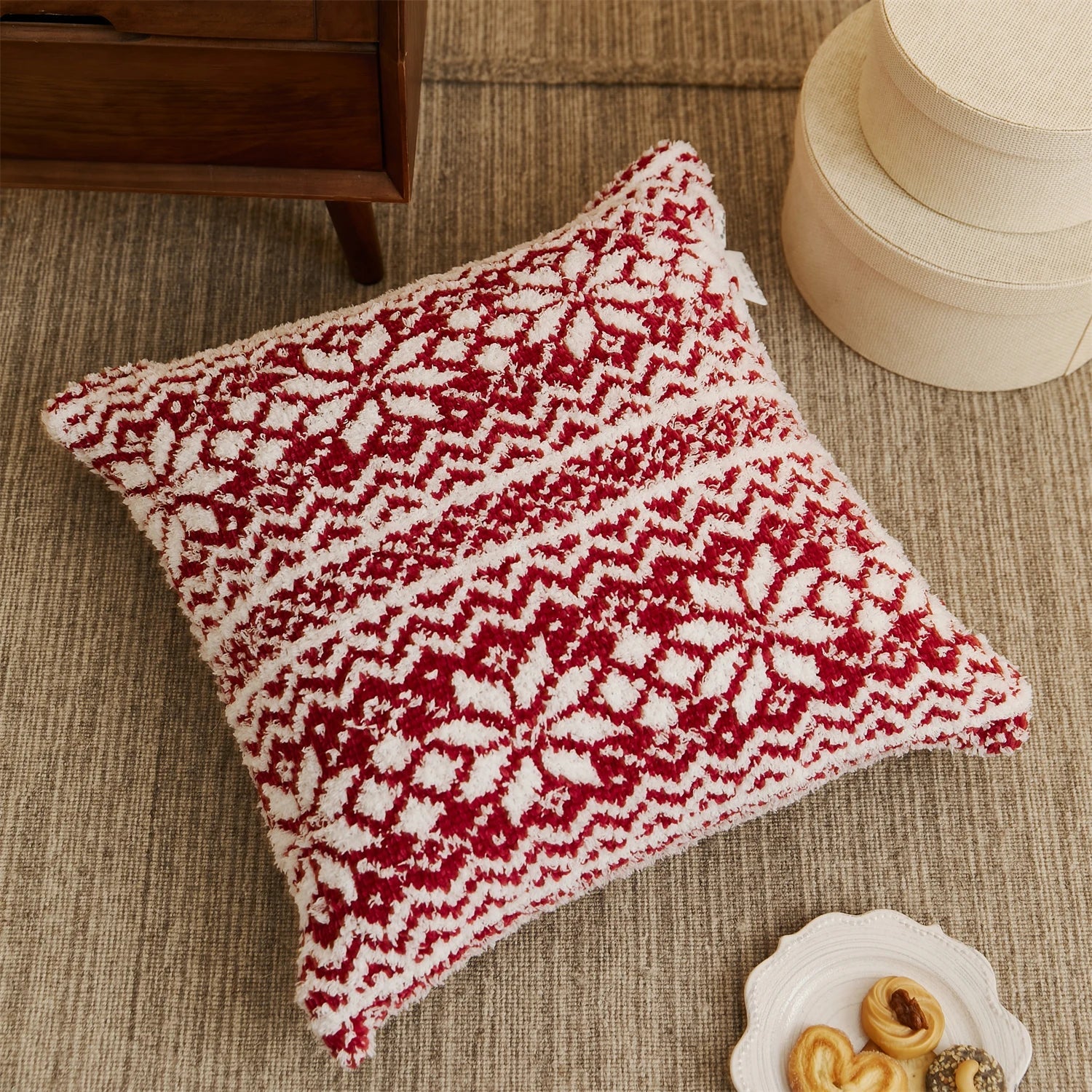 Christmas Snowflake Square Decorative Pillow Cover-2