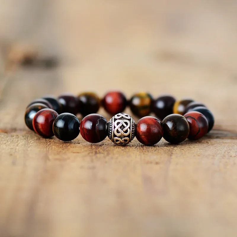 Tiger Eye Tibetan Charm Bracelet-2