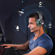 Head mounted gaming headset Soulbytes S19 wired RGB computer headset anchor gaming headset - Memoriex 