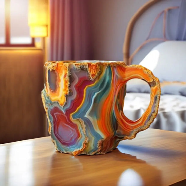 Healing & Spiritual Gifts: New Multi-Color Natural Mineral Crystal Mug. Colorful Crystal Christmas Mug for Coffee, Perfect for Festival. - Memoriex 