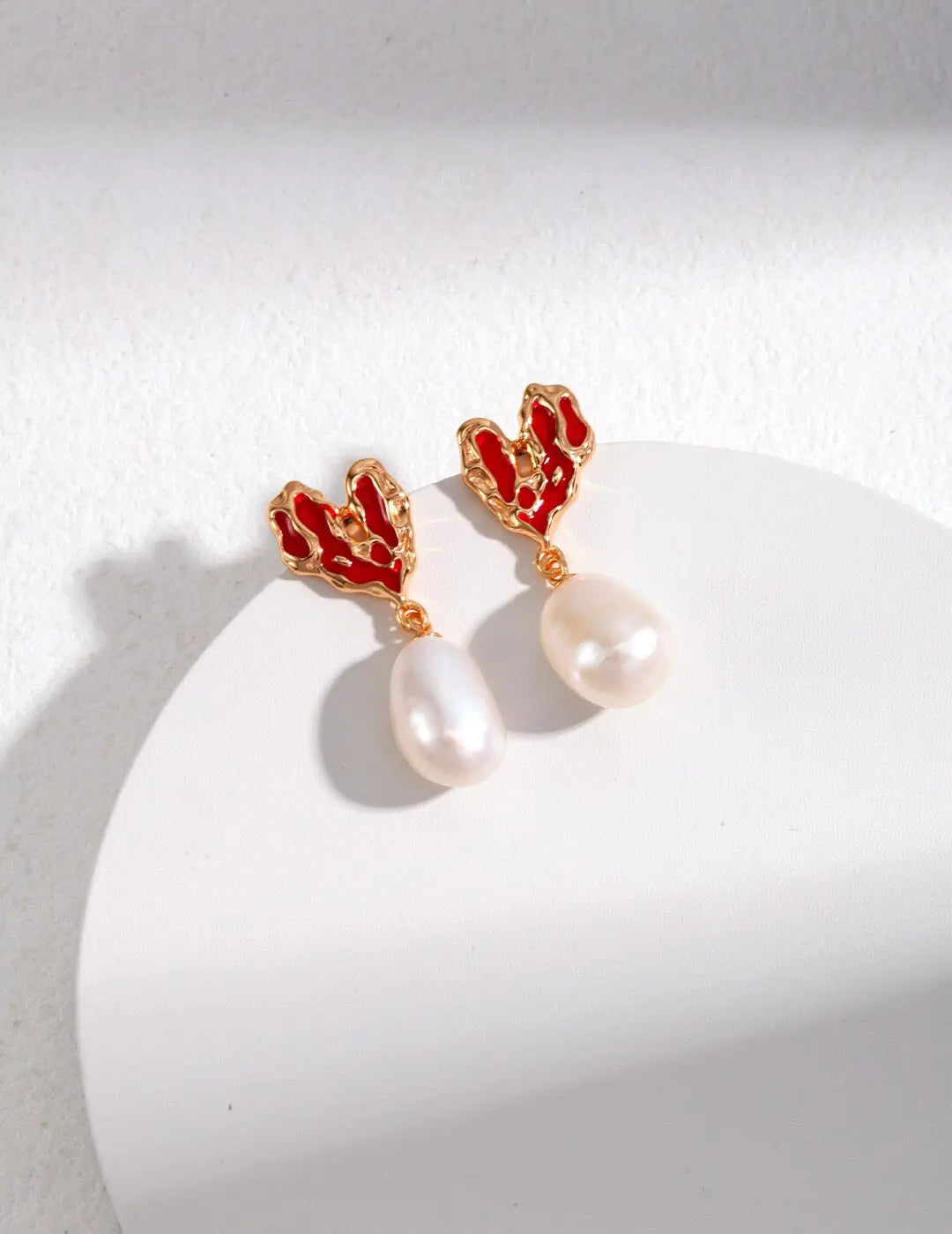 Heart Love Pearl Earrings-0