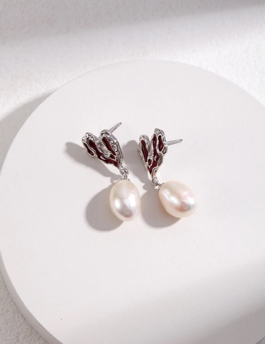 Heart Love Pearl Earrings-1