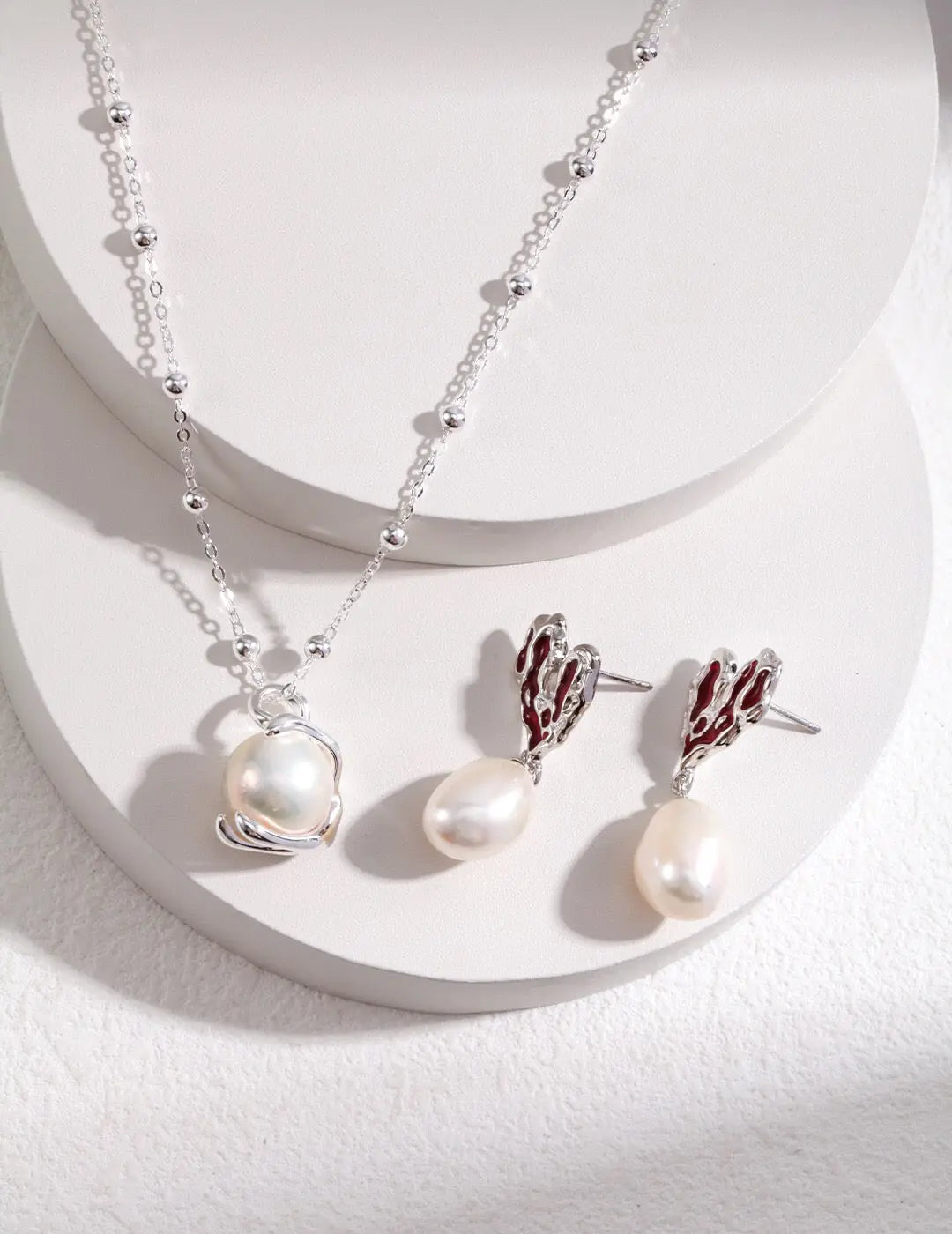 Heart Love Pearl Earrings-3