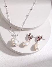 Heart Love Pearl Earrings-3