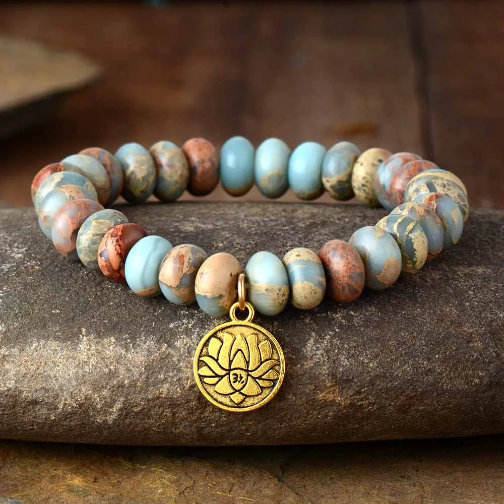 Imperial Jasper Lotus Bracelet-0