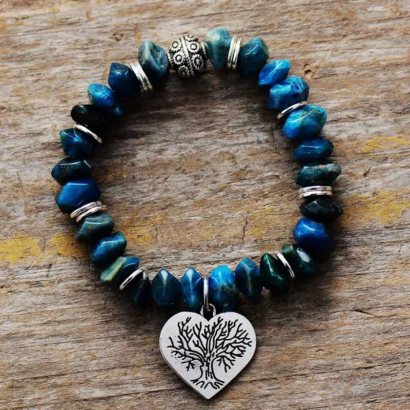 Tree of Life Apatite Stretch Bracelet-2