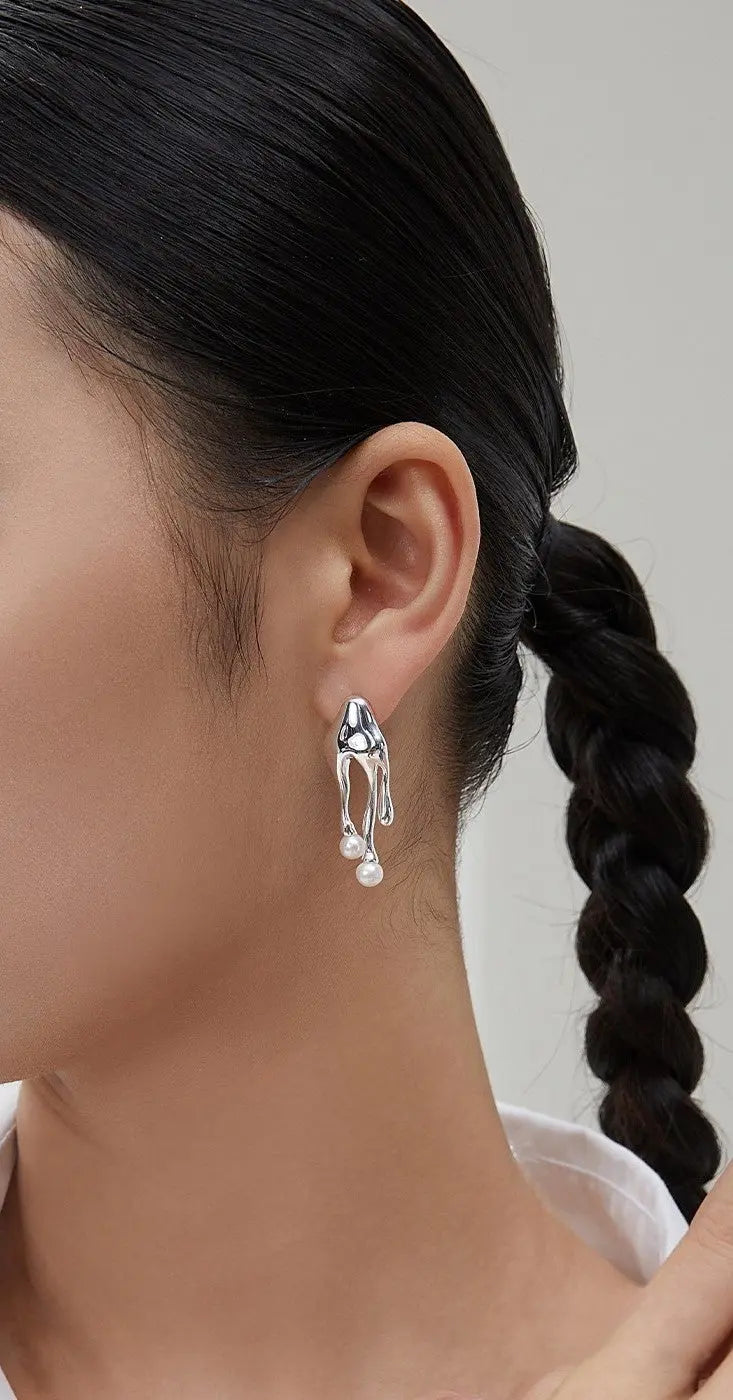 Helene Ocean Asymmetrical Earrings-2