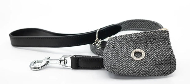 “Herringbone” Dog Poo Bag Holder (Grey) – by Ralph & Co - Memoriex 