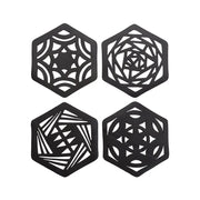 Hexagon Handcrafted Recycled Rubber Coaster - A set of 2 or 4 - Memoriex 