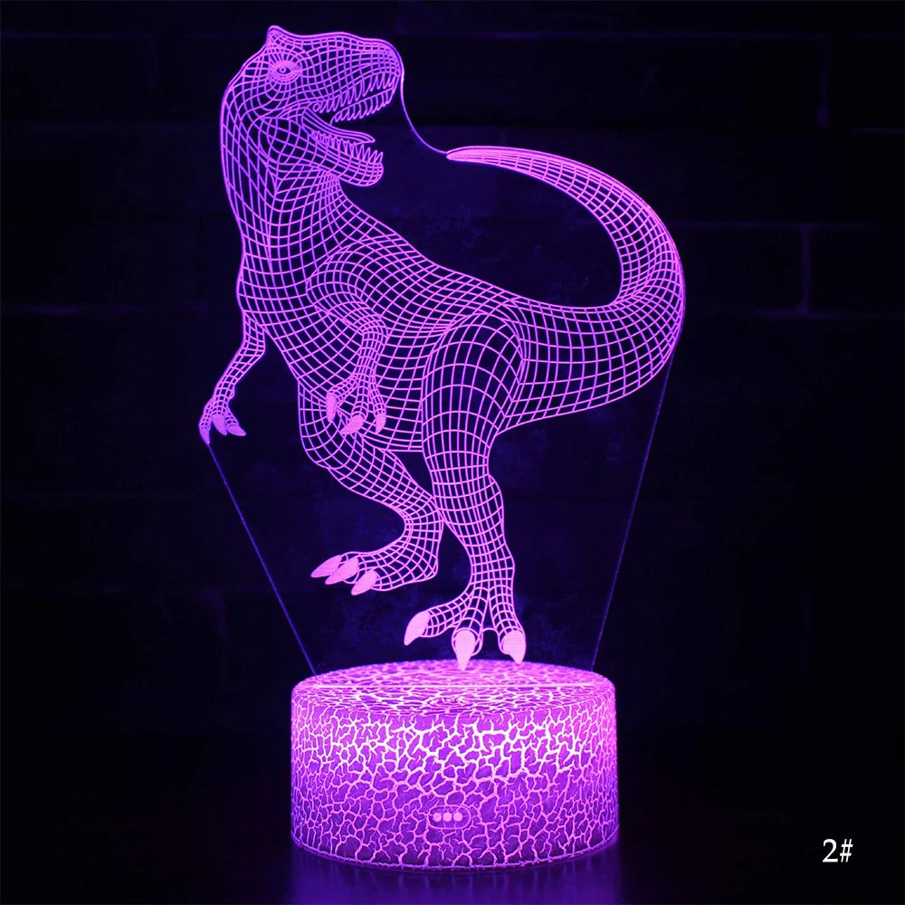 3D LED Night Light Lamp Dinosaur Series