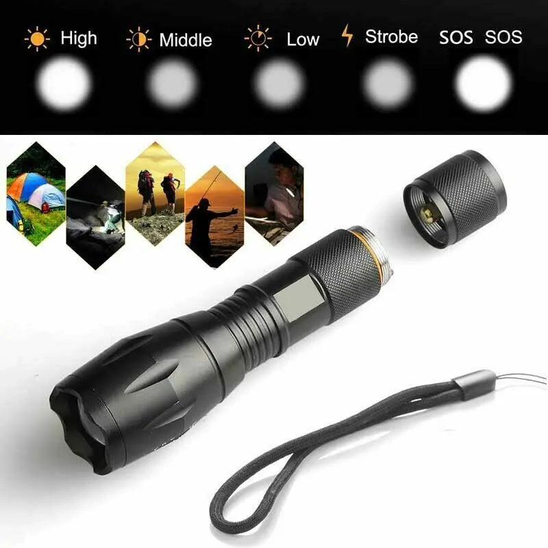 High Power Torch Adjustable Focus LED Flashlight 5 Modes-3