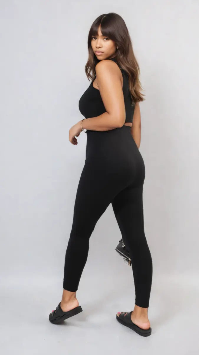 High Waisted Wide Band Leggings-1