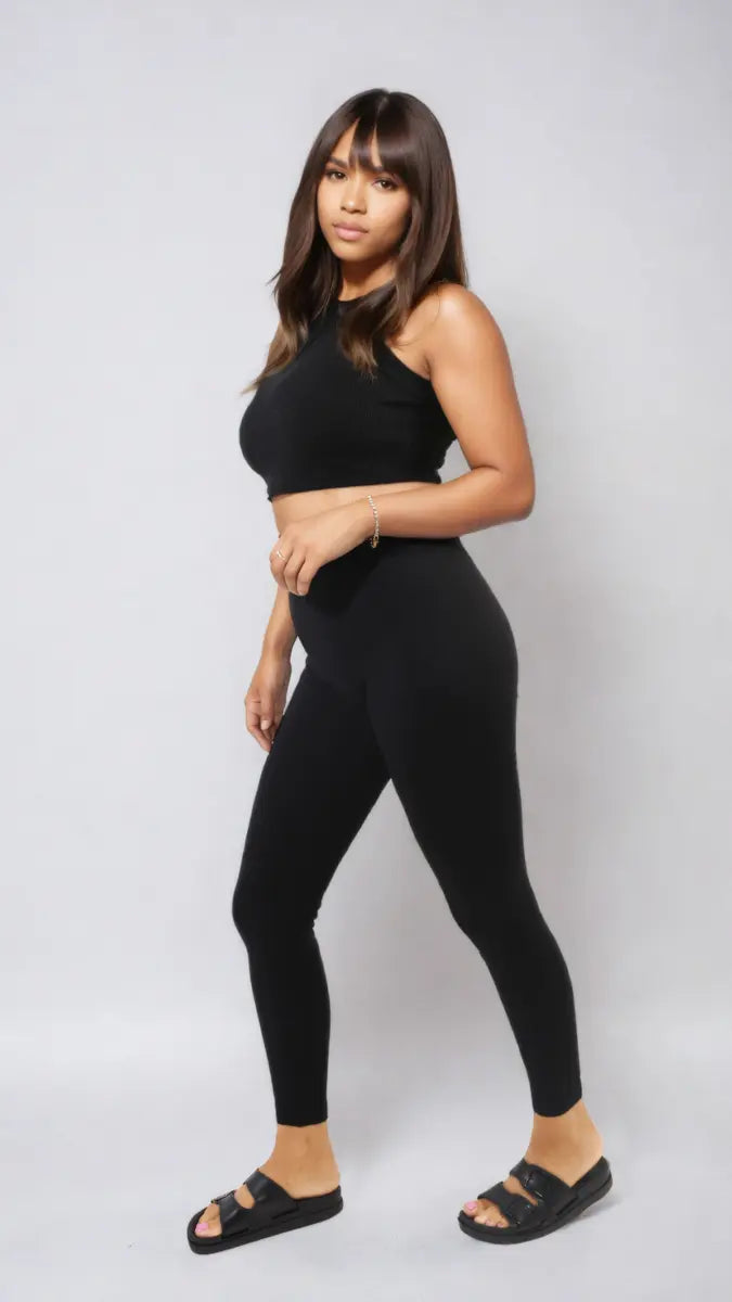 High Waisted Wide Band Leggings-3