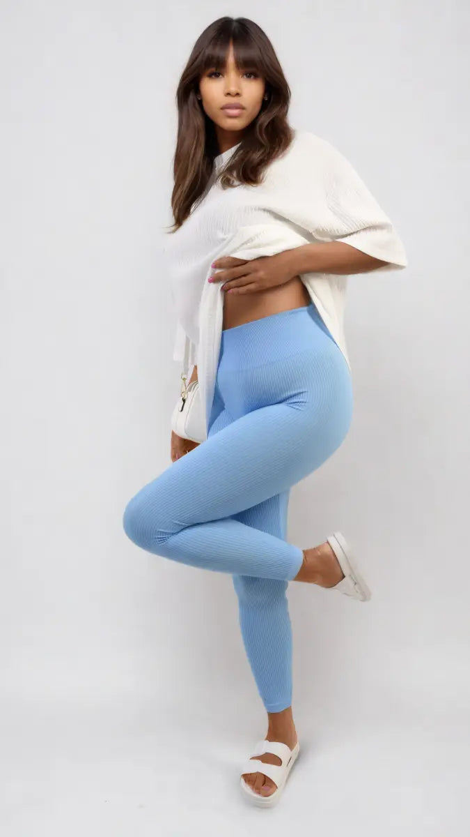 High Waisted Wide Band Leggings-5