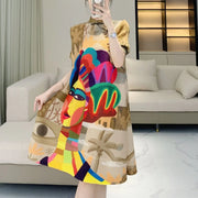 High-end exquisite Chinese style age-reducing mid-length pleated dress - Memoriex 