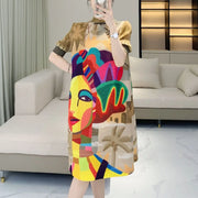 High-end exquisite Chinese style age-reducing mid-length pleated dress - Memoriex 