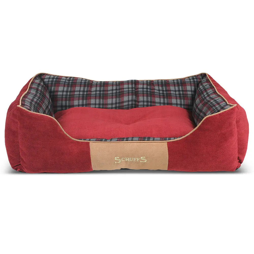 Highland Box Dog Bed (in Blue or Red) by Scruffs - Memoriex