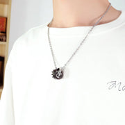 His Queen Her King Titanium Couples Valentine's Day Gift Necklace With Diamond Crown Pendant Tanabata Necklace - Memoriex 