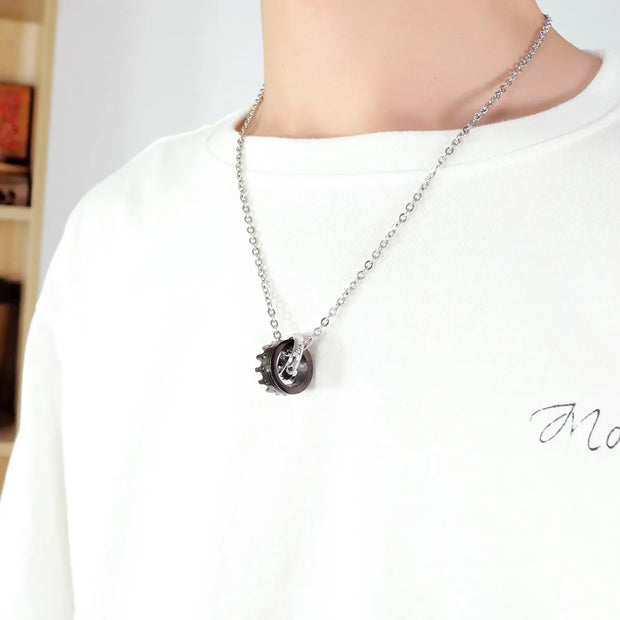 His Queen Her King Titanium Couples Valentine's Day Gift Necklace With Diamond Crown Pendant Tanabata Necklace - Memoriex 