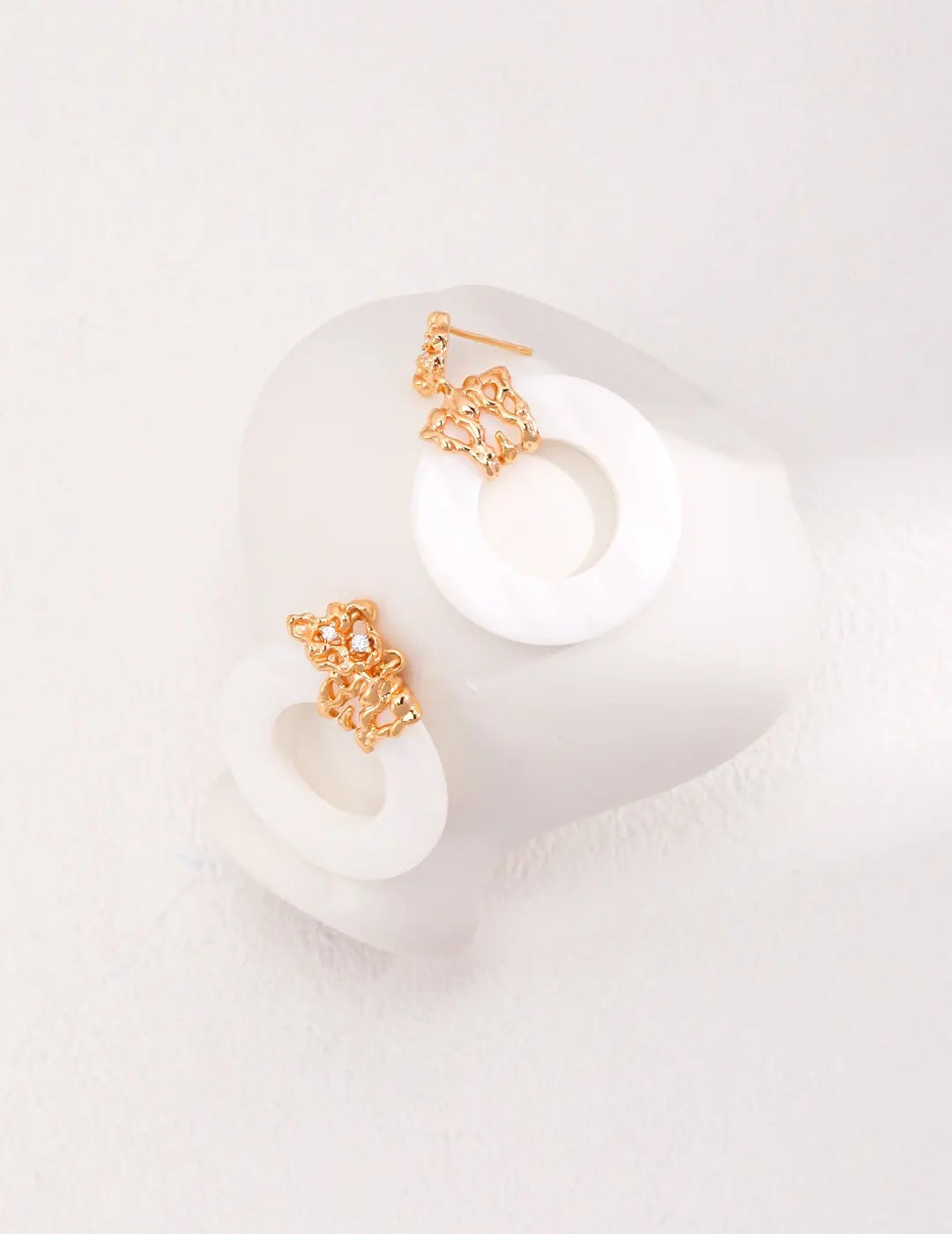 Hollow Round Shell Drop Earrings-2