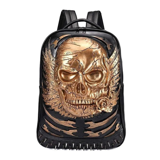 Hoody Hoodie 3D Skull Ghost Backpack Rivets Punk Travelling Rucksack Computer Bags-0