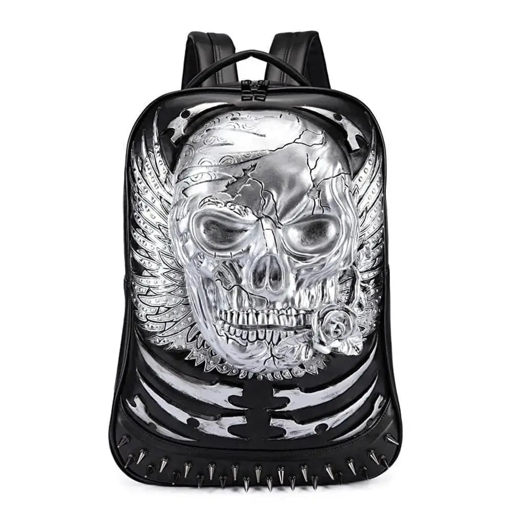 Hoody Hoodie 3D Skull Ghost Backpack Rivets Punk Travelling Rucksack Computer Bags-1