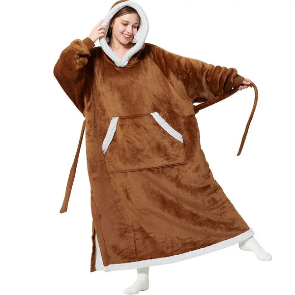 Hoody Wearable Hoodie Winter Oversize Flannel Hoodies Blankets with Sleeves - Memoriex 