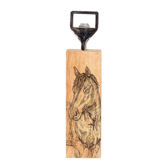 Horse Portrait Oak Bottle Opener-0