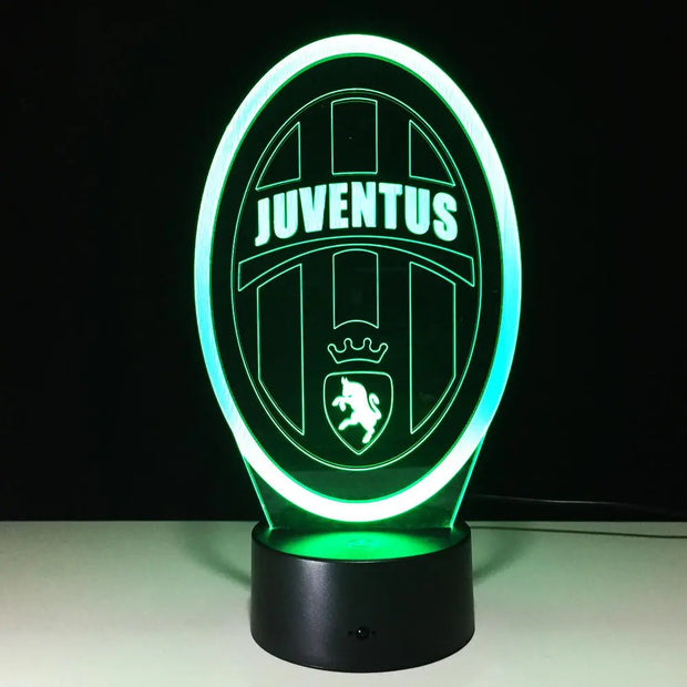 Hot 7 Colors Change Innovative Football Club 3D LED Night Light for Italy Juventus Club LED Touch Lamp Novelty Gifts USB Lampara - Memoriex 