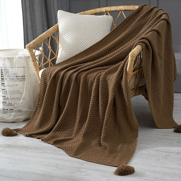 Household Fashionable Knitted Sofa Blanket - Memoriex 