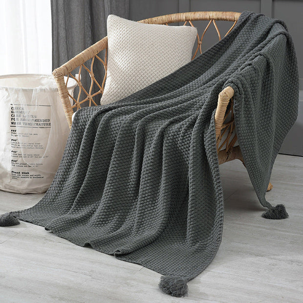 Household Fashionable Knitted Sofa Blanket - Memoriex 