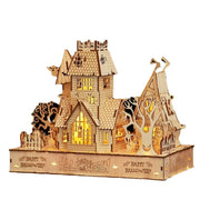 Houses halloween led light 3D wooden jigsaw puzzle puzzle toys handmade DIY gifts - Memoriex 