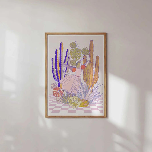 Hummingbird Terrarium Art Print-0