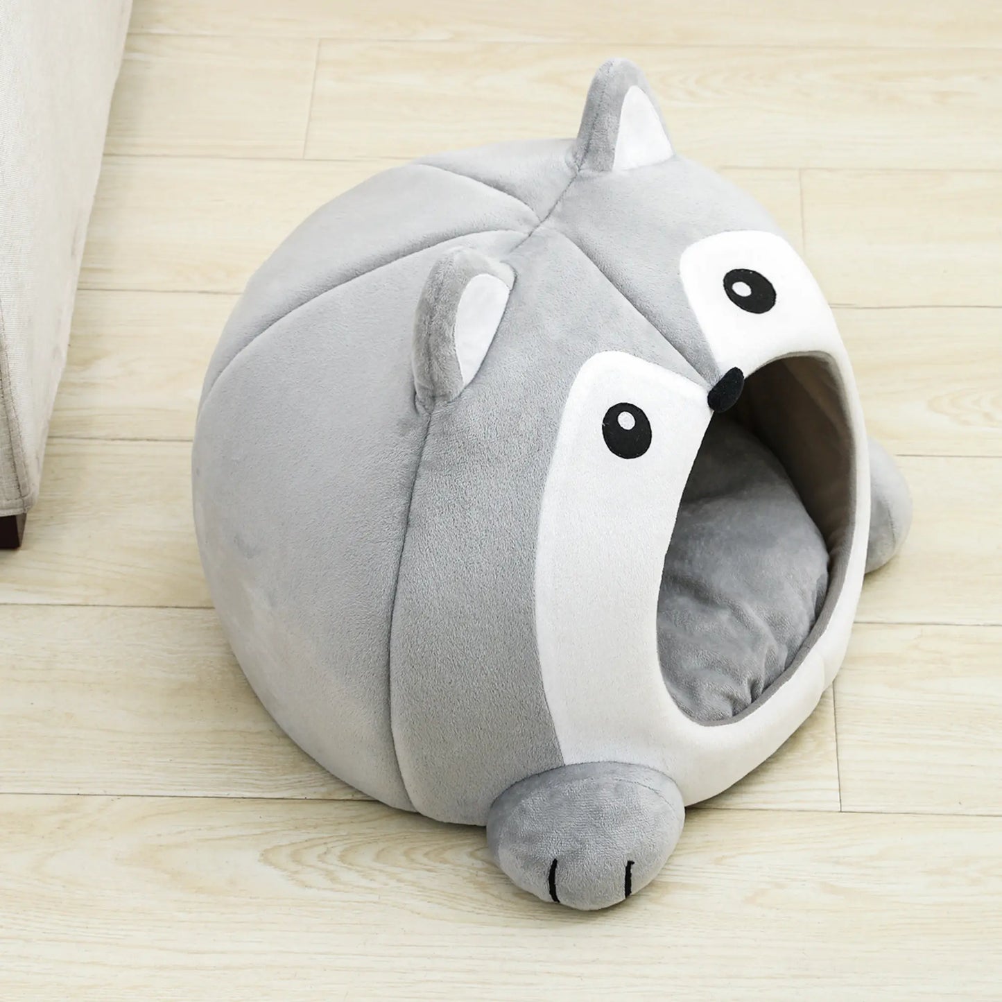 Husky Dog Shape Cat Bed House-3