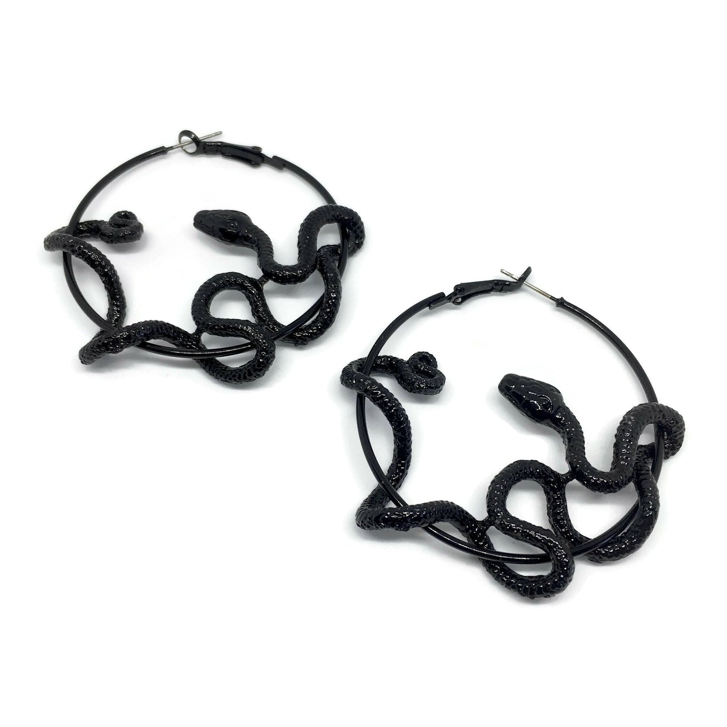 Black Mamba Hoop Earrings-0