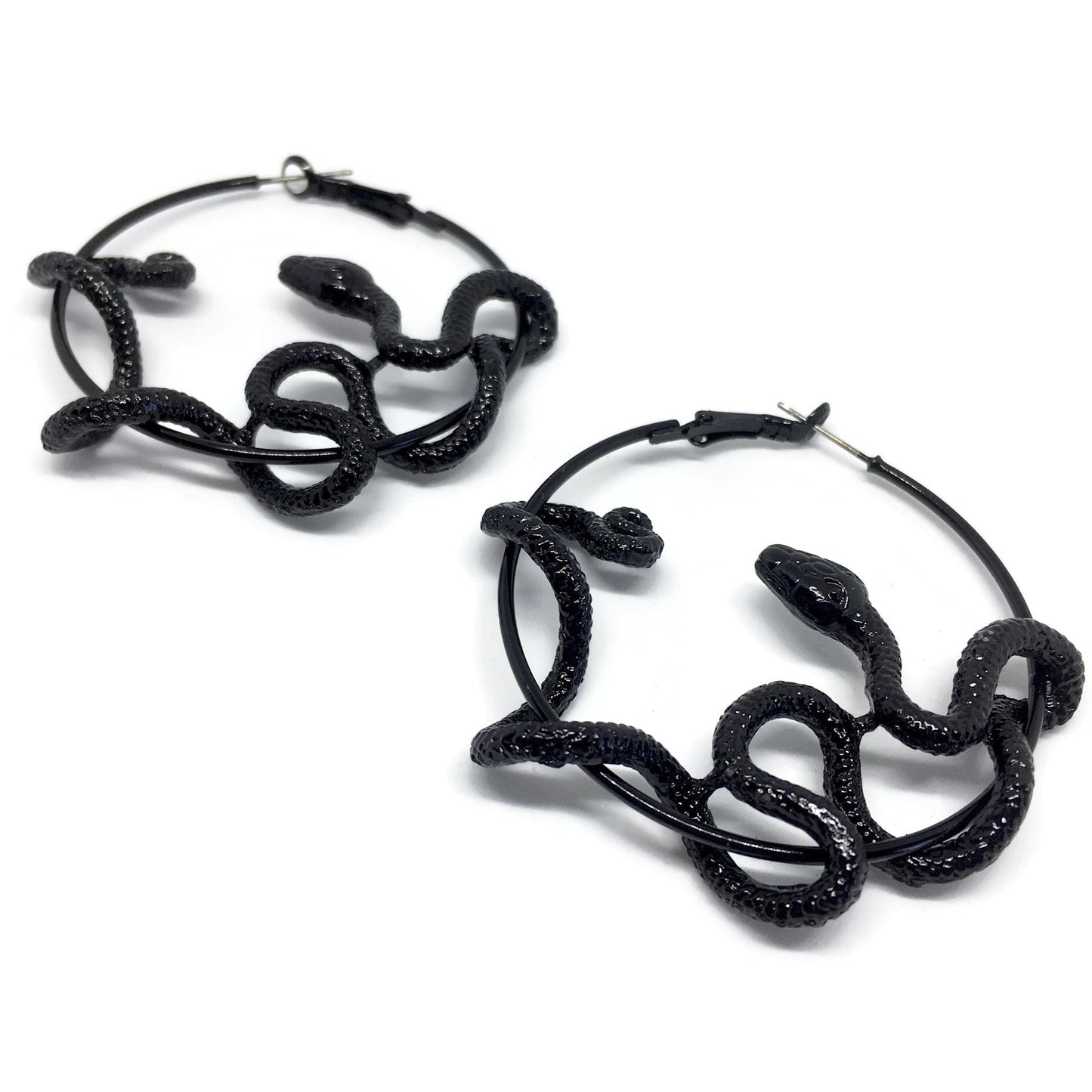 Black Mamba Hoop Earrings-3